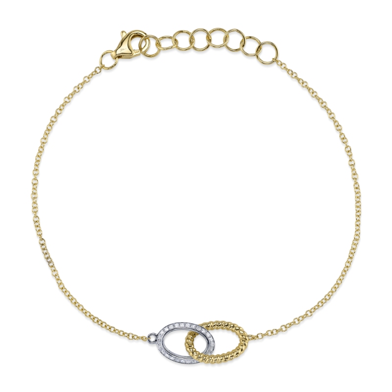 SC55027552 Kate Collection Diamond Oval Bracelet In 14 Karat White & Yellow Gold