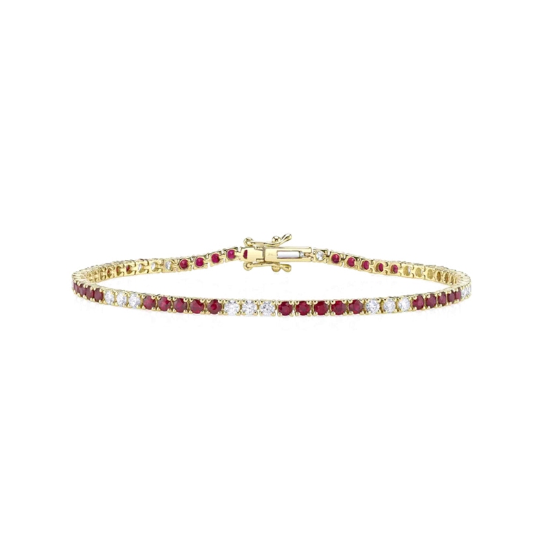 SC55028011 Color Collection 1.25CT Diamond & 2.44CT Ruby Tennis Bracelet