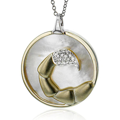 Zeghani 14K Diamond Zodiac Sign Constellation Pendant - Scorpio