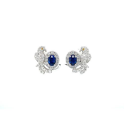 Sapphire Diamond Bird Earrings