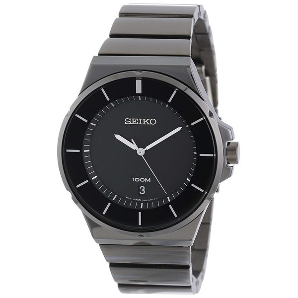 Seiko Men's SGEG21 Classic Black Stainless Steel Watch
