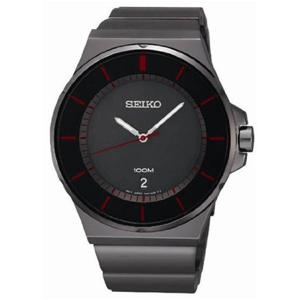 Seiko Men's SGEG25 Matrix Black Silicone Watch