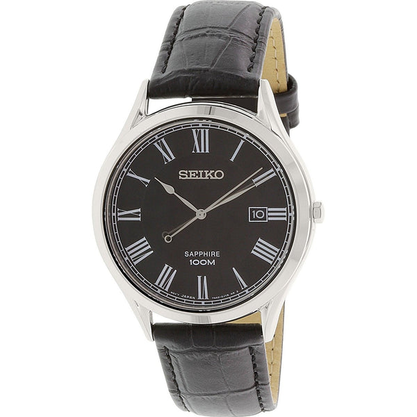 Seiko Men's SGEG99 Sapphire Black Leather Watch