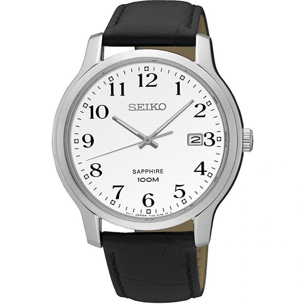 Seiko Men's SGEH69 Sapphire Black Leather Watch