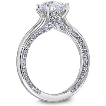 SCOTT KAY 14K WHITE GOLD RING WITH DIMONDS SET ON THE SID EOF THE BAND CENTER STONE SOLD SEPARTELY14KW 0.58CTSI/G