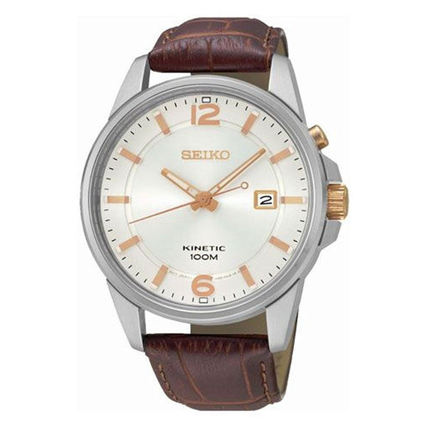 Seiko Men's SKA669 Kinetic Brown Leather Watch