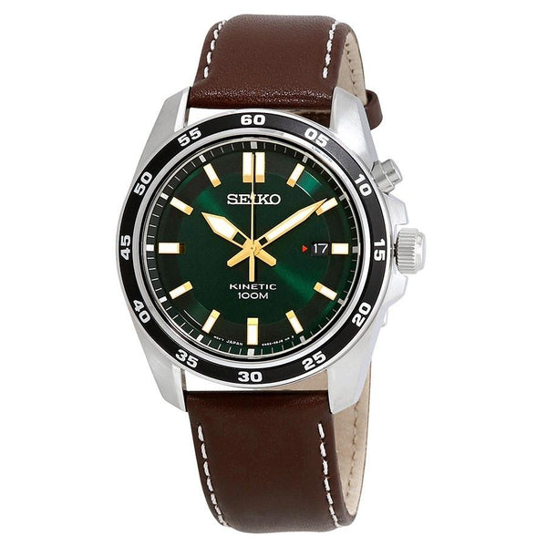 Seiko Men's SKA791 Kinetic Brown Leather Watch