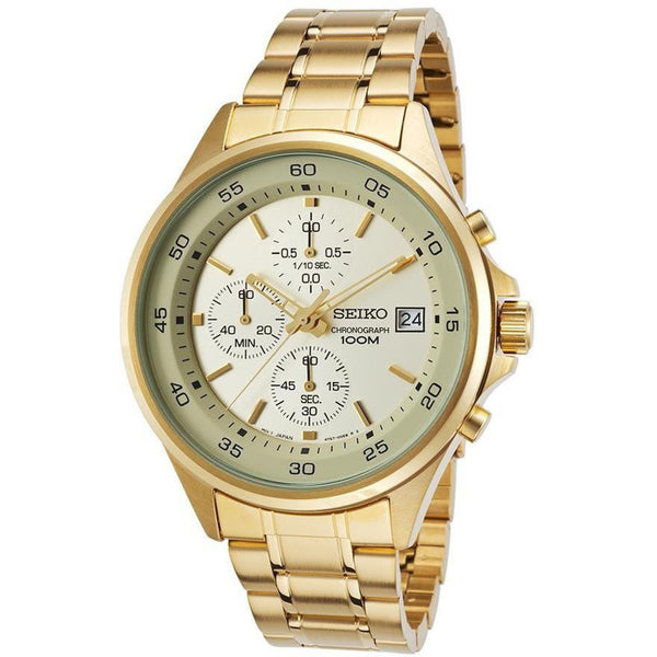 Seiko Men's SKS482 Chrono Chronograph Gold-Tone Stainless Steel Watch