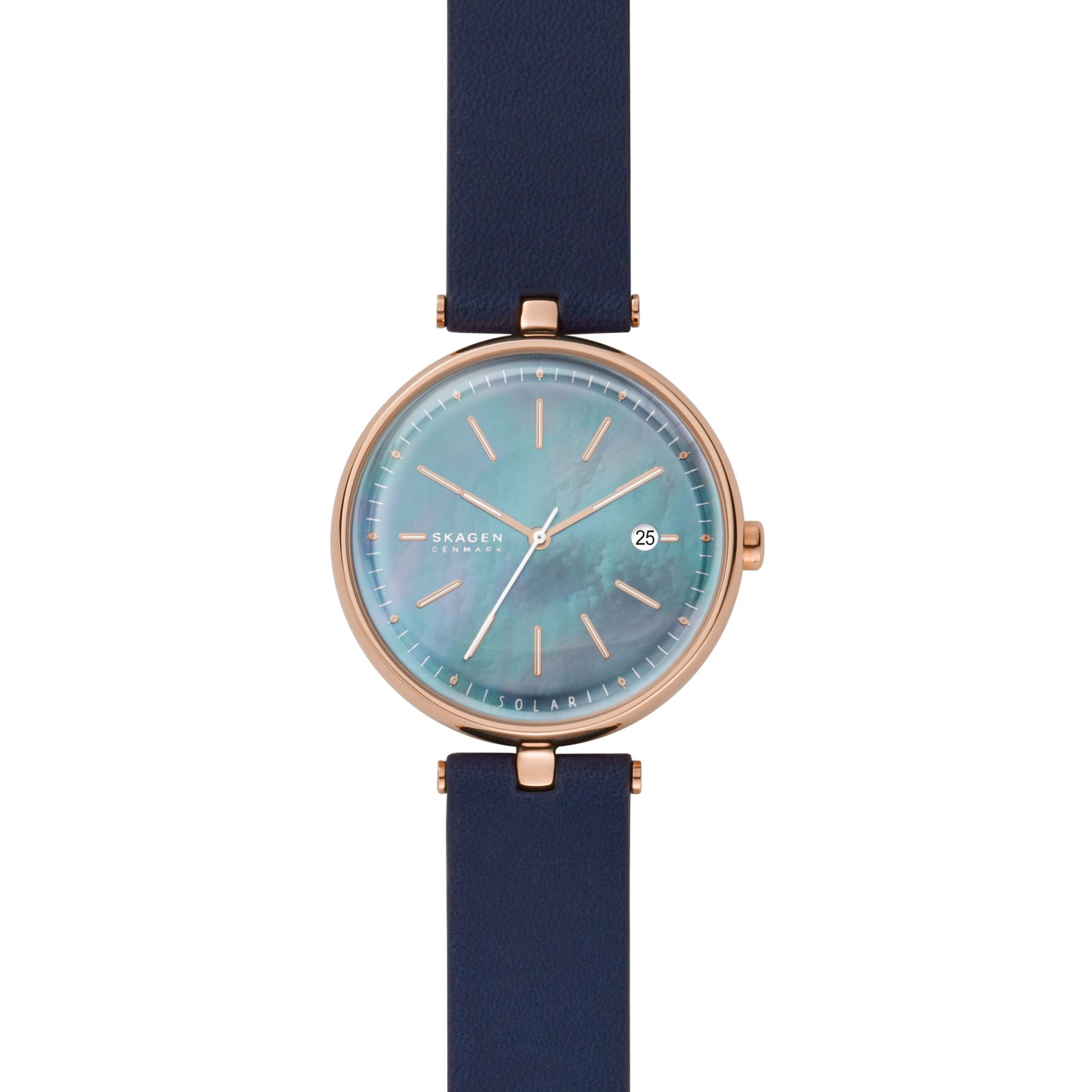 Karolina Solar-Powered Watch (Navy Blue/Rose-Gold)