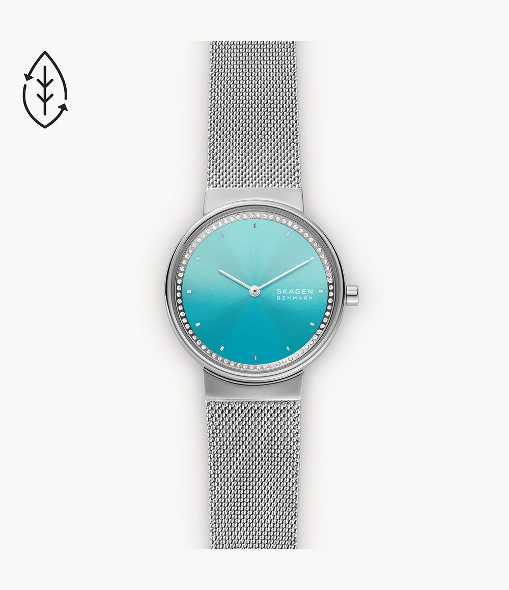 Freja Mesh Watch (Silver/Blue)
