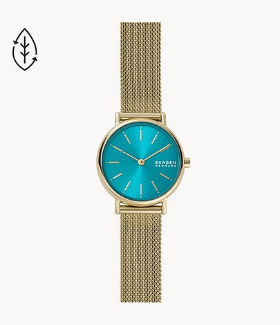 Signatur Mesh Watch (Gold/Blue)