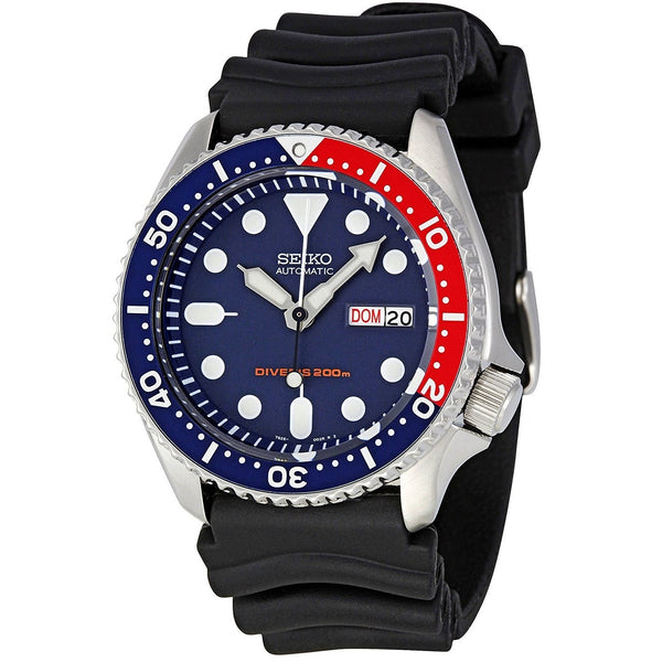 Seiko Men's SKX009K1 Diver Automatic Black Rubber Watch