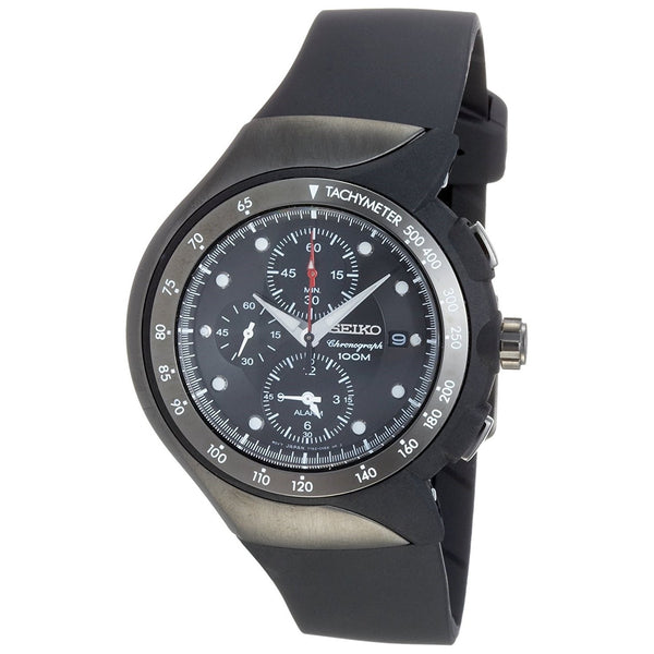 Seiko Men's SNAD45P2 Streamline Chronograph Black Rubber Watch