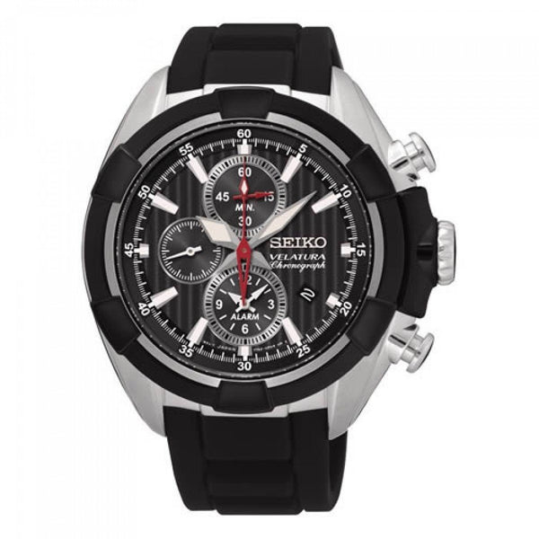 Seiko Men's SNAF39P3 Chronograph Chronograph Black Rubber Watch