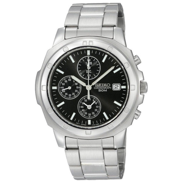 Seiko Men's SNDB35 Chronograph Chronograph Black Stainless Steel Watch