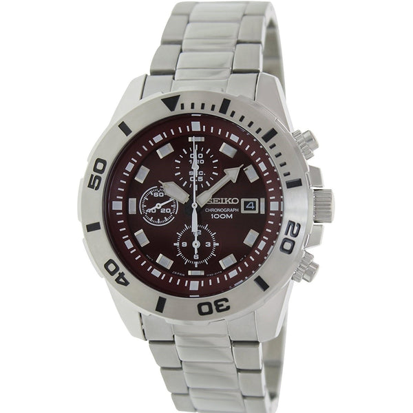 Seiko Men's SNDE15 Classic Chronograph Stainless Steel Watch