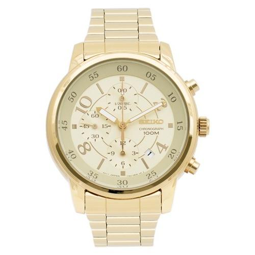 Seiko Women's SNDW84 Chronograph Gold-tone Stainless Steel Watch