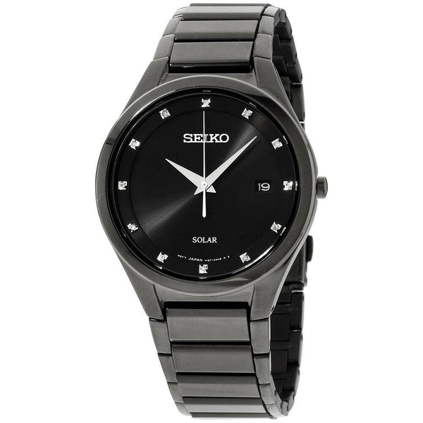 Seiko Men's SNE243 Core Black Stainless Steel Watch