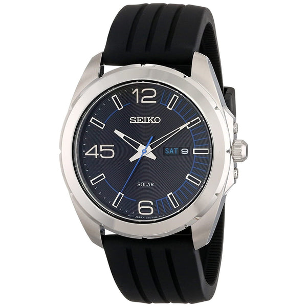 Seiko Men's SNE277 Solar Black Rubber Watch