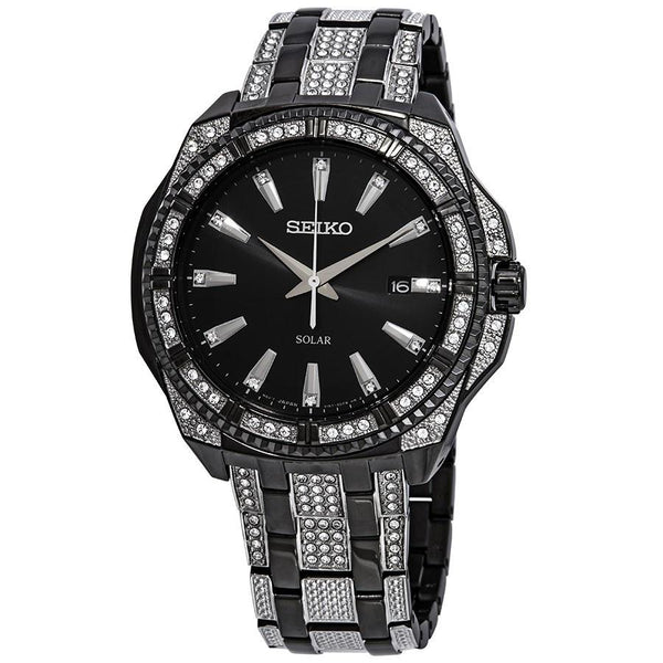 Seiko Men's SNE459 Core Black Stainless steel with Sets of Crystal Watch