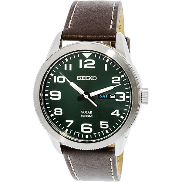 Seiko Men's SNE473 Solar Brown Leather Watch