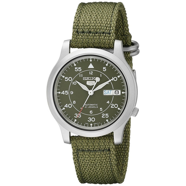 Seiko Men's SNK805 5 Automatic Green Canvas Watch