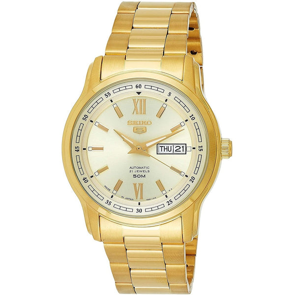 Seiko Men's SNKP20J1 Seiko 5 Gold-Tone Stainless Steel Watch