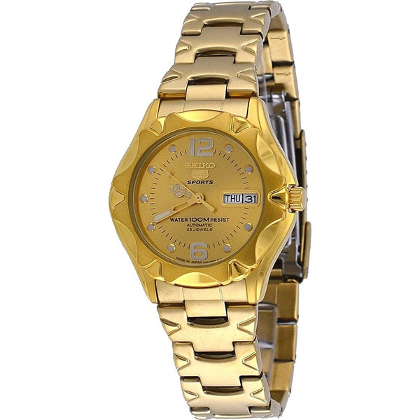 Seiko Men's SNZ460J1 Seiko 5 Sports Gold-Tone Stainless Steel Watch