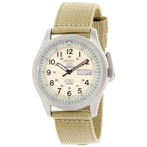 Seiko Men's SNZG07J1 5 Automatic Tan Canvas Watch
