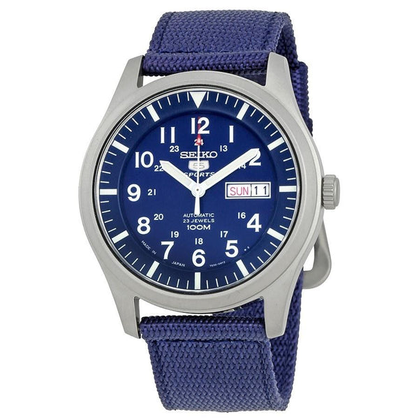 Seiko Men's SNZG11J1 5 Automatic Blue Canvas Watch