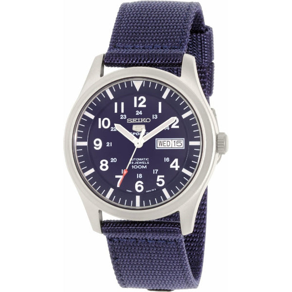 Seiko Men's SNZG11 5 Automatic Blue Canvas Watch