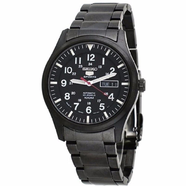 Seiko Men's SNZG17J1 5 Automatic Black Stainless Steel Watch