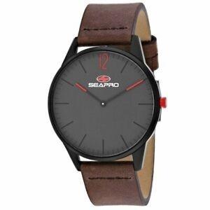 Seapro Men's SP0101 Black Hole Brown Leather Watch