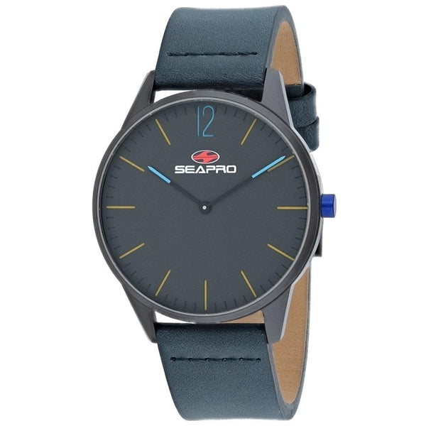Seapro Men's SP0103 Black Hole Blue Leather Watch