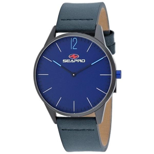 Seapro Men's SP0105 Black Hole Blue Leather Watch