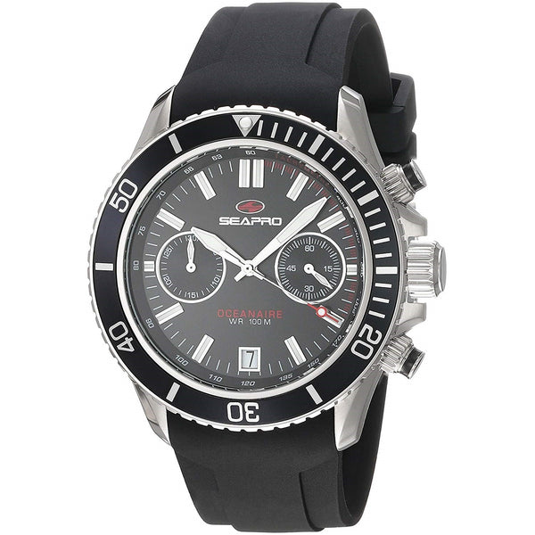 Seapro Men's SP0330 Thrash Chronograph Black Silicone Watch