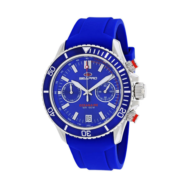 Seapro Men's SP0332 Thrash Chronograph Blue Silicone Watch