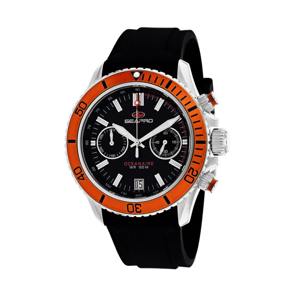 Seapro Men's SP0334 Thrash Chronograph Black Silicone Watch