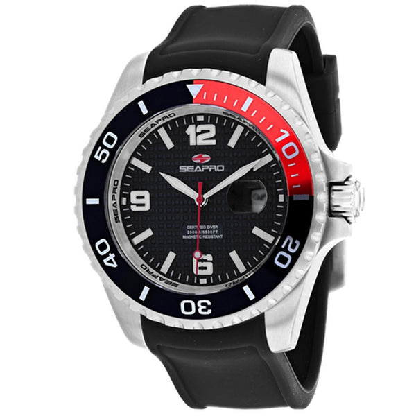 Seapro Men's SP0740 Abyss Black Silicone Watch
