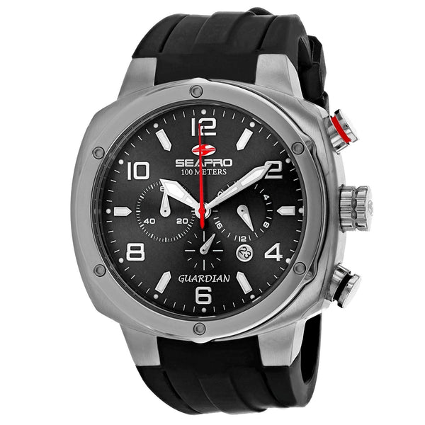 Seapro Men's SP3341 Guardian Chronograph Black Silicone Watch