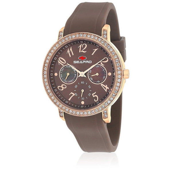 Seapro Women's SP4414 Swell Chronograph Brown Silicone Watch