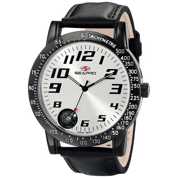seapro Men's SP5110 Raceway Black Leather Watch