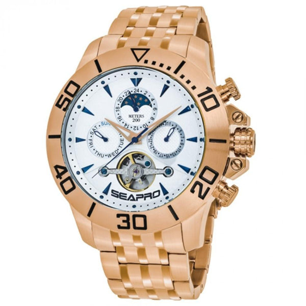 Seapro Men's SP5135 Montecillo Chronograph,Moonphase at 12 o'clock position Rose Gold-Tone Stainless Steel Watch