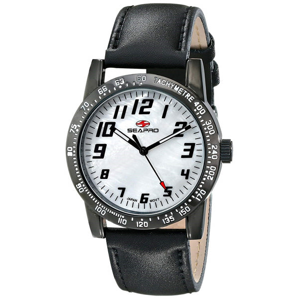 seapro Women's SP5210 Bold Black Leather Watch