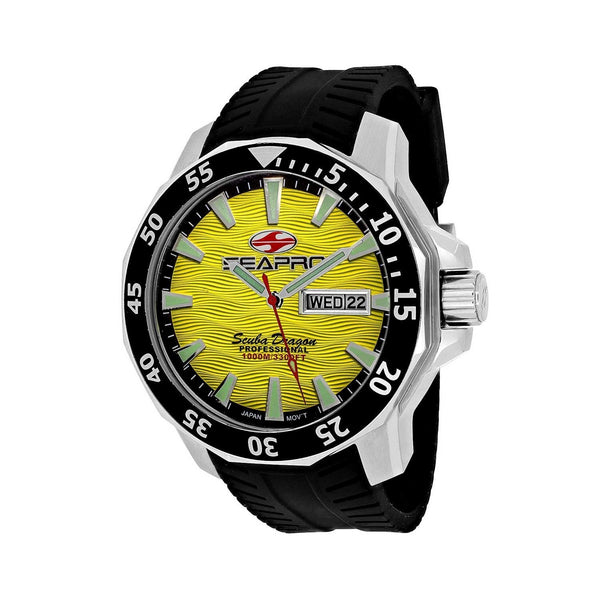 Seapro Men's SP8313 Scuba Dragon Diver Limited Edition 1000 Meters Black Silicone Watch