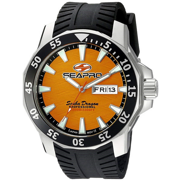 Seapro Men's SP8314 Scuba Dragon Black Silicone Watch