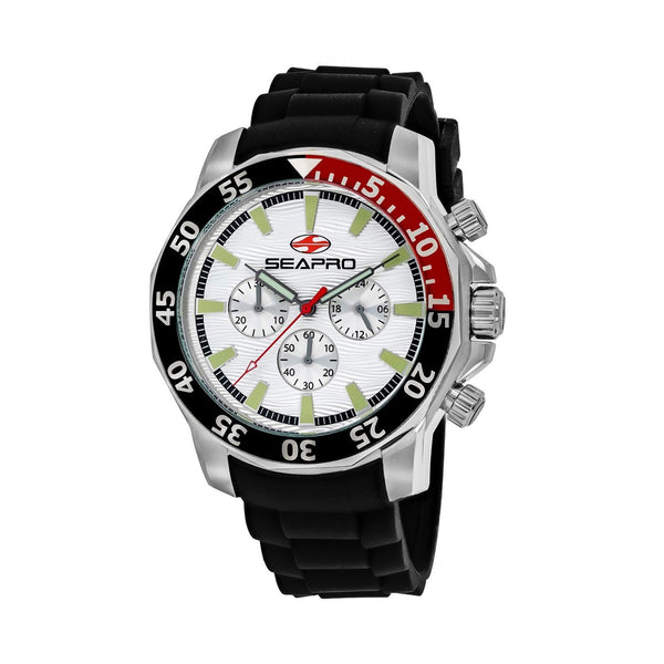 Seapro Men's SP8330 Scuba Explorer Chronograph Black Silicone Watch