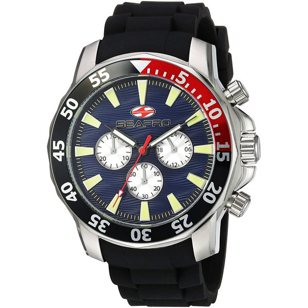 Seapro Men's SP8331 Scuba Explorer Chronograph Black Silicone Watch