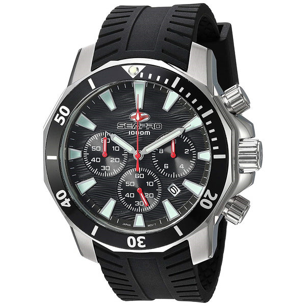 Seapro Men's SP8340R Scuba Dragon Diver Limited Edition Chronograph Black Silicone Watch