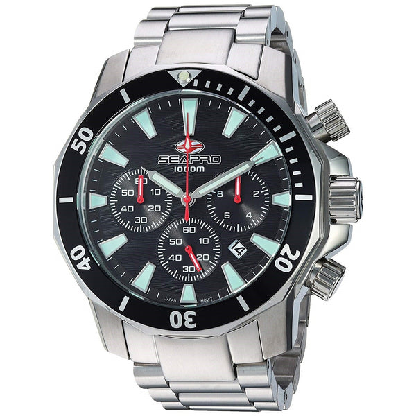 Seapro Men's SP8340 Scuba Dragon Diver Limited Edition 1000 Meters Chronograph Stainless Steel Watch